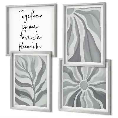 Multi-piece wall decor set floral pastel pattern illustrations