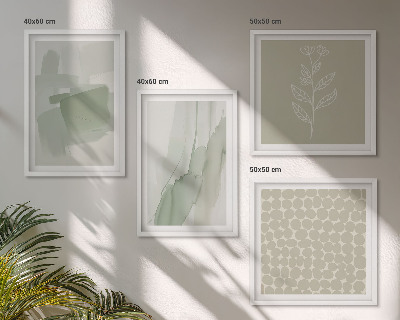 Set of 4 wall art pieces Abstract watercolor plants