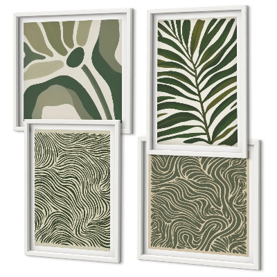 Multi-piece wall decor set Leaf patterns and wavy shapes