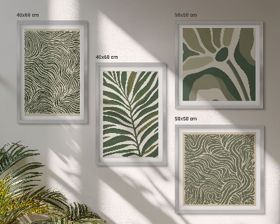 Multi-piece wall decor set Leaf patterns and wavy shapes