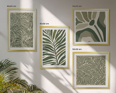 Multi-piece wall decor set Leaf patterns and wavy shapes