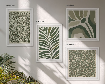 Multi-piece wall decor set Leaf patterns and wavy shapes