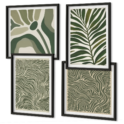Multi-piece wall decor set Leaf patterns and wavy shapes