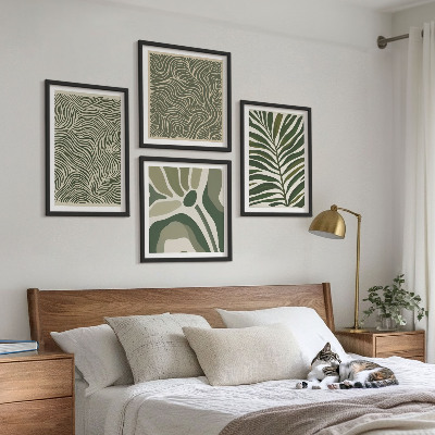 Multi-piece wall decor set Leaf patterns and wavy shapes