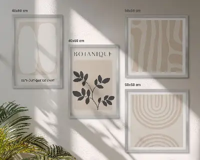 Boho delicate plant poster set multi-piece wall decor