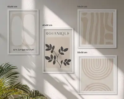 Boho delicate plant poster set multi-piece wall decor