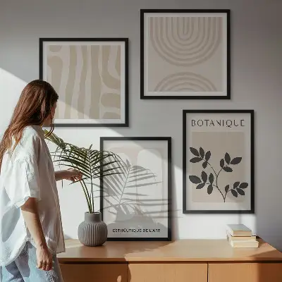 Boho delicate plant poster set multi-piece wall decor