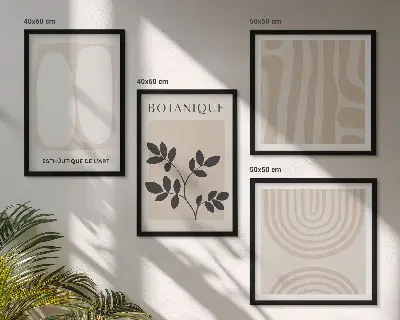 Boho delicate plant poster set multi-piece wall decor