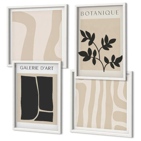 Wall art set Abstract plant motifs