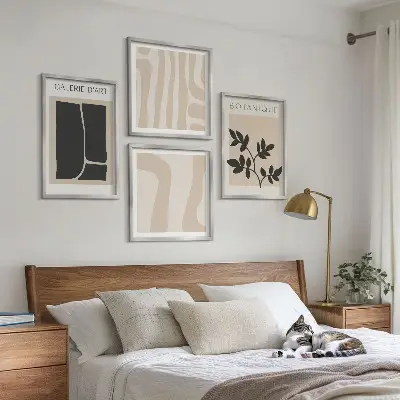 Wall art set with abstract plant motifs