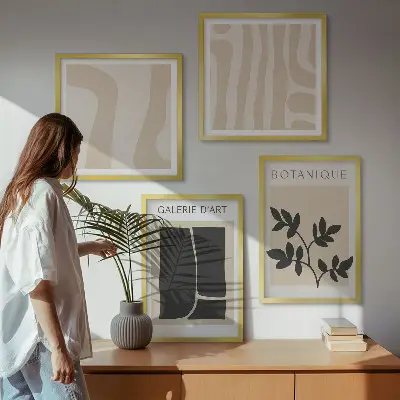 Wall art set with abstract plant motifs