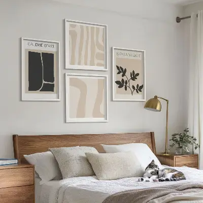 Wall art set with abstract plant motifs