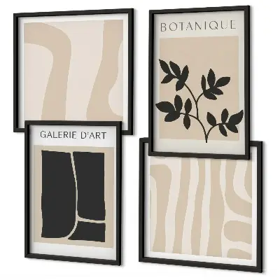 Wall art set with abstract plant motifs