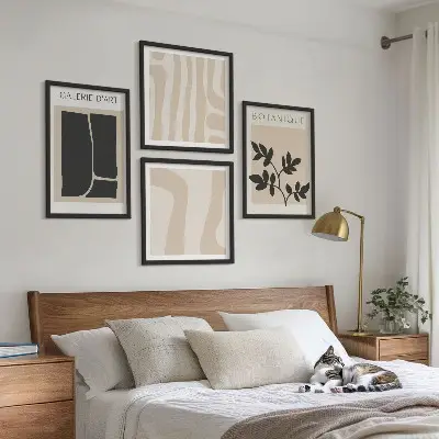 Wall art set with abstract plant motifs