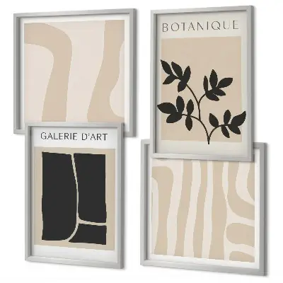 Wall art set with abstract plant motifs