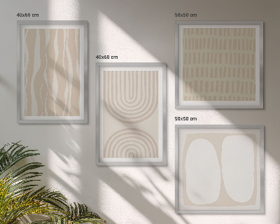 Set of 4 wall art pieces Abstract boho patterns shapes