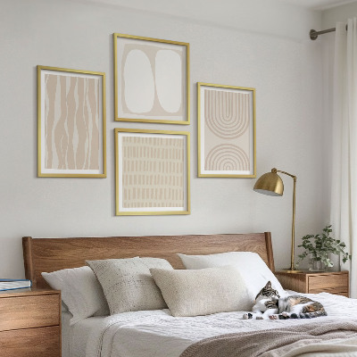 Set of 4 wall art pieces Abstract boho patterns shapes