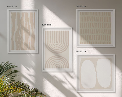Set of 4 wall art pieces Abstract boho patterns shapes