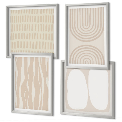 Set of 4 wall art pieces Abstract boho patterns shapes