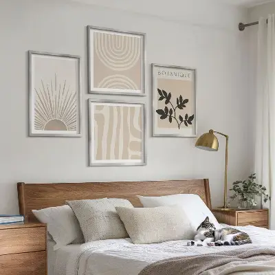 Multi-piece wall decor set with abstract plant patterns