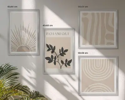Multi-piece wall decor set with abstract plant patterns