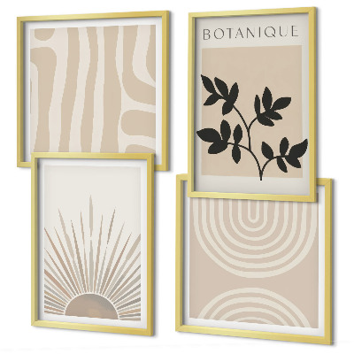 Multi-piece wall decor set Abstract plant patterns