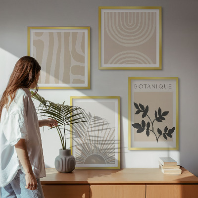 Multi-piece wall decor set Abstract plant patterns