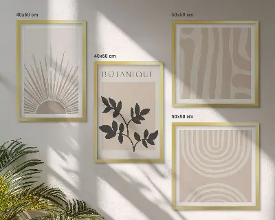 Multi-piece wall decor set with abstract plant patterns