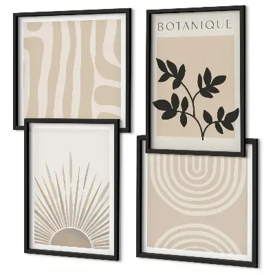 Multi-piece wall decor set with abstract plant patterns