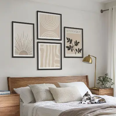Multi-piece wall decor set with abstract plant patterns