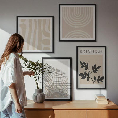 Multi-piece wall decor set Abstract plant patterns