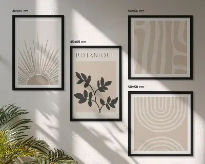 Multi-piece wall decor set with abstract plant patterns