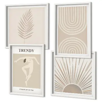Pastel boho abstract wall art set posters