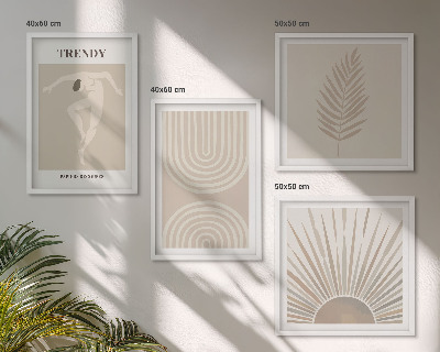Wall art set Pastel boho abstract posters
