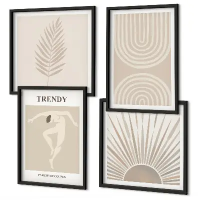 Pastel boho abstract wall art set posters