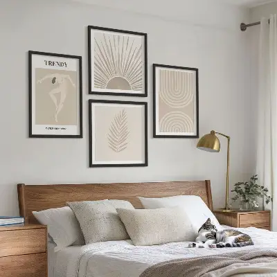 Pastel boho abstract wall art set posters