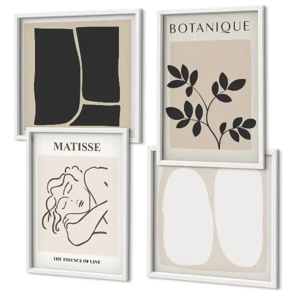 Matisse Style Plant Wall Art set of 4 decorative pieces