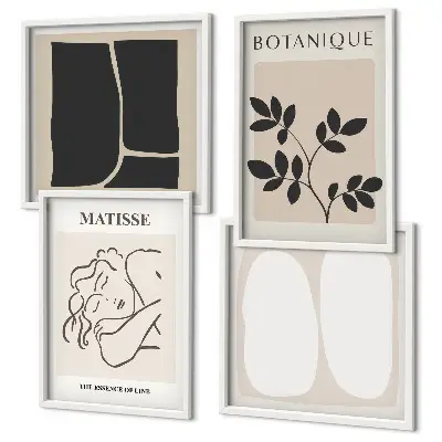 Matisse Style Plant Wall Art set of 4 decorative pieces