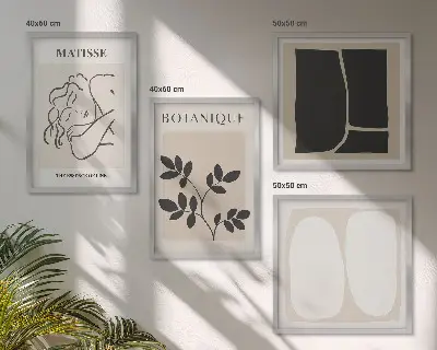 Matisse Style Plant Wall Art set of 4 decorative pieces