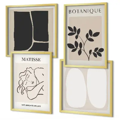 Matisse Style Plant Wall Art set of 4 decorative pieces