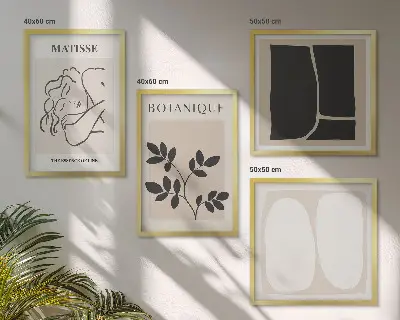 Matisse Style Plant Wall Art set of 4 decorative pieces
