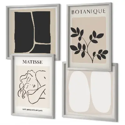 Matisse Style Plant Wall Art set of 4 decorative pieces