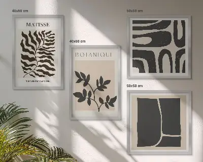 Minimalist plant posters multi-piece wall decor set