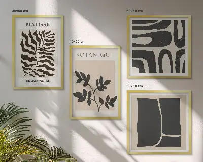 Minimalist plant posters multi-piece wall decor set