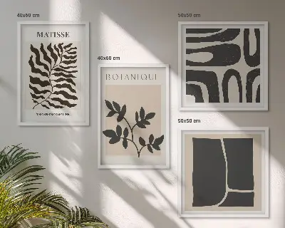 Minimalist plant posters multi-piece wall decor set
