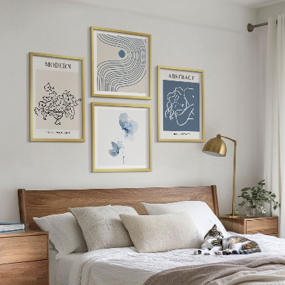 Multi-piece wall decor set Flowers lines abstract posters