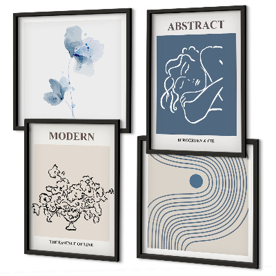 Multi-piece wall decor set Flowers lines abstract posters