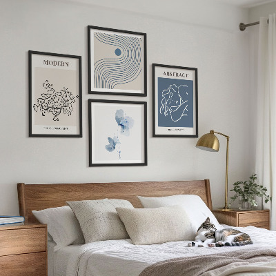 Multi-piece wall decor set Flowers lines abstract posters