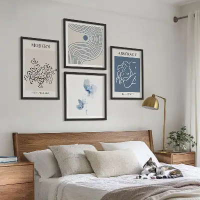 Abstract floral line art wall decor set multi-piece poster collection