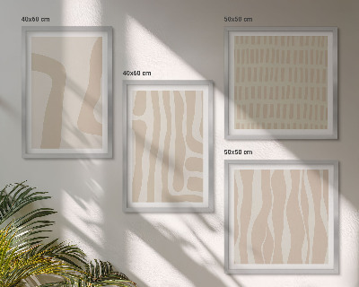 Wall art set Abstract boho patterns shapes